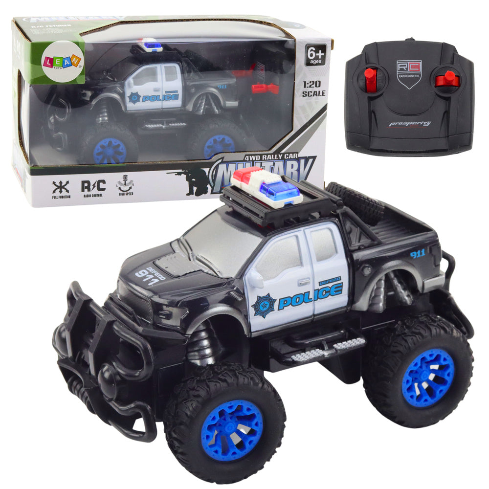 Policejní auto na dálkové ovládání RC terénní 1:20 s pilotem