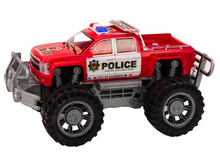 Policejní auto pickup s pohonem a majáky – červené