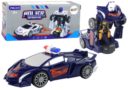 Policejní auto robot 2v1 – se světly a zvuky | modré