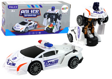 Policejní auto robot 2v1 – transformace se světly | bílé