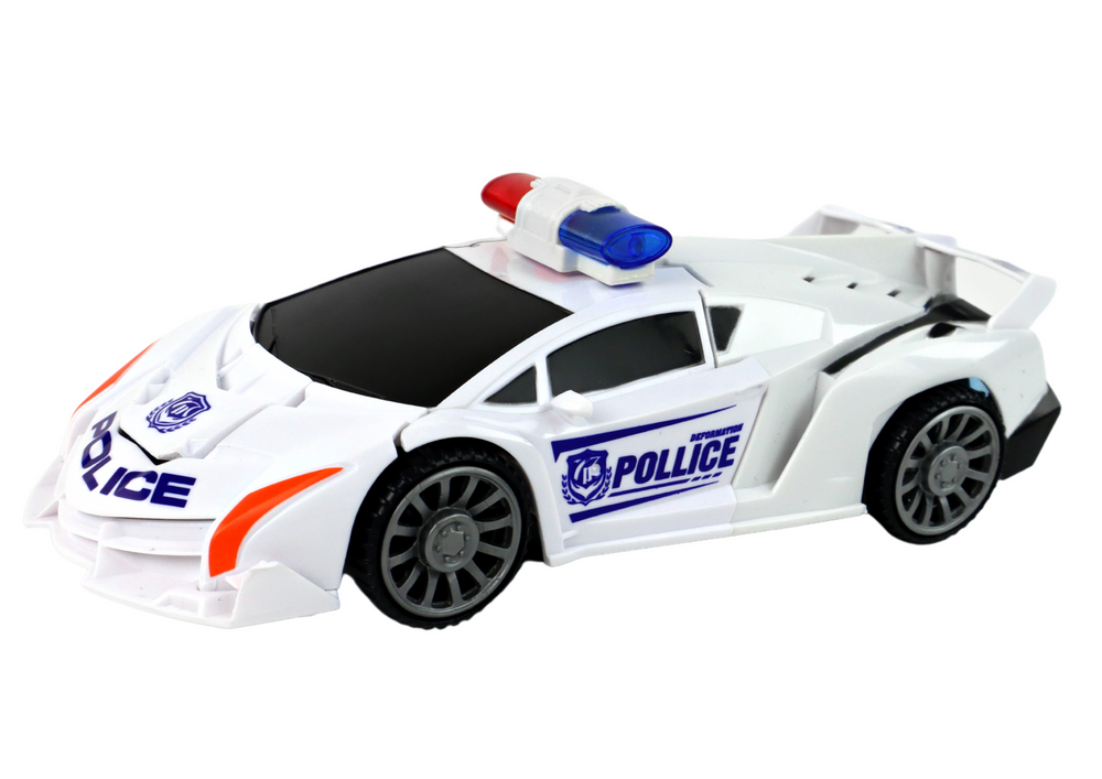 Policejní auto robot 2v1 – transformace se světly | bílé