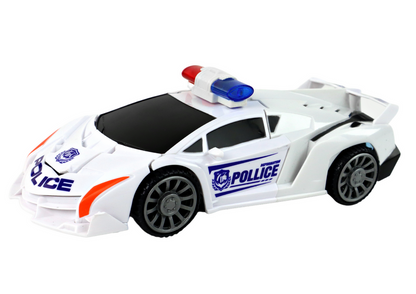 Policejní auto robot 2v1 – transformace se světly | bílé