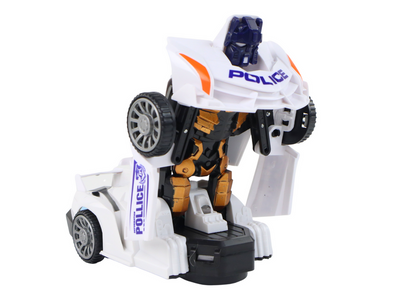 Policejní auto robot 2v1 – transformace se světly | bílé