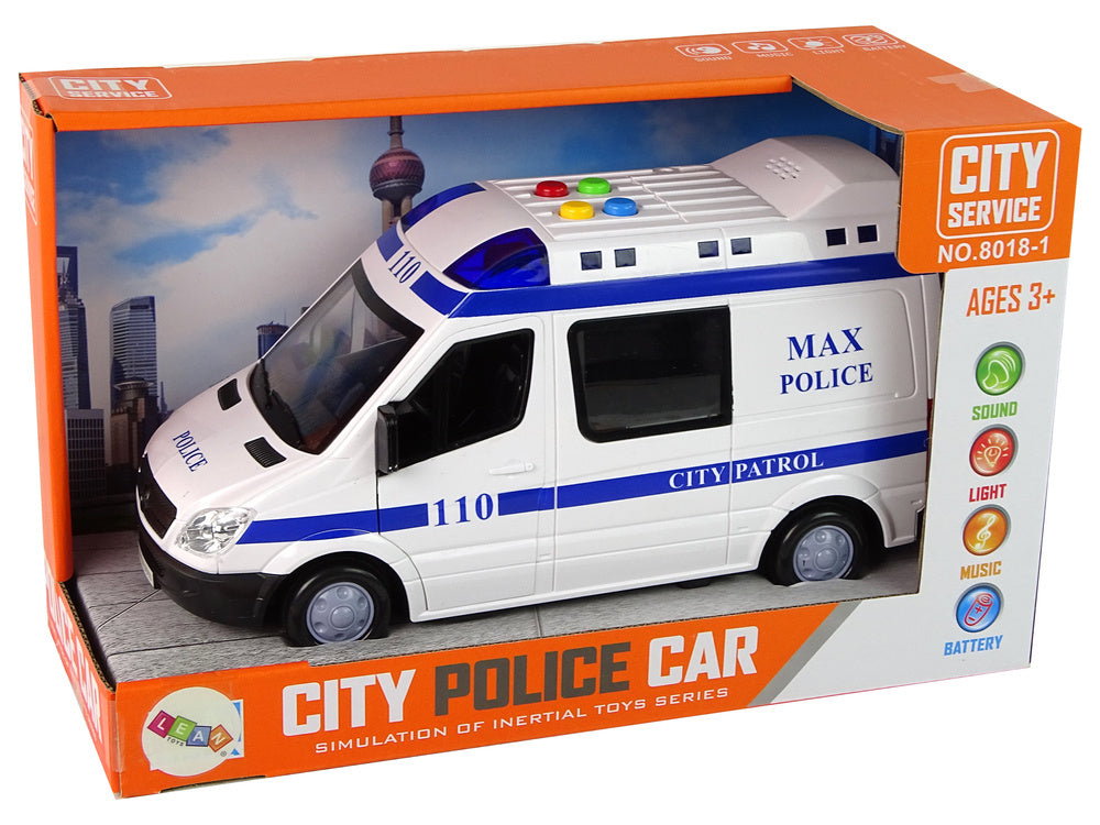 Policejní auto s frikčním pohonem – zvuky a světla