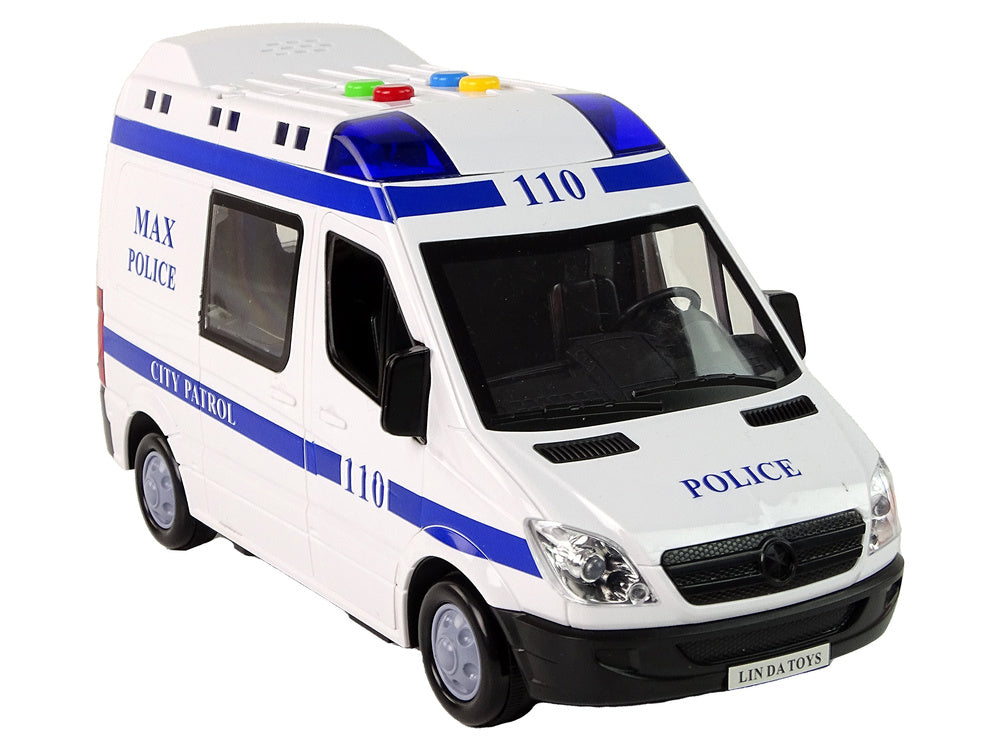 Policejní auto s frikčním pohonem – zvuky a světla