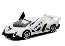 Policejní auto s třecím pohonem a zvuky bílé