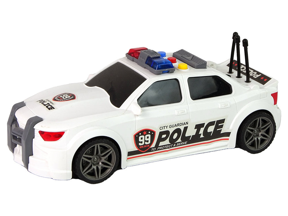 Policejní auto sportovní 1:16 se zvuky sirény bílé