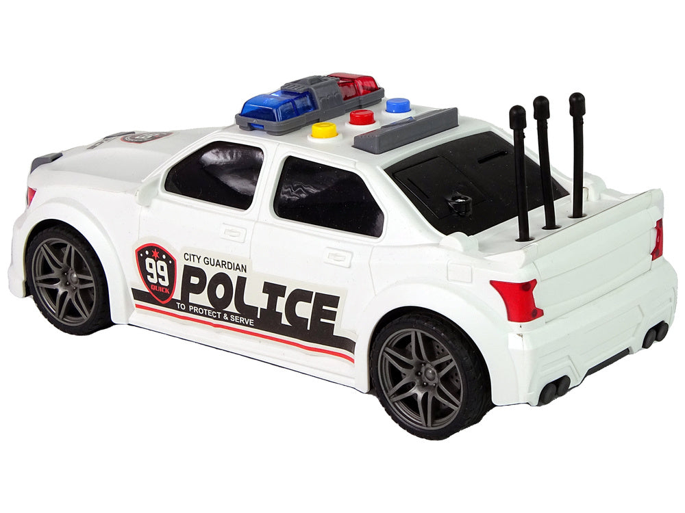 Policejní auto sportovní 1:16 se zvuky sirény bílé
