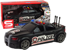 Policejní auto sportovní 1:16 se zvuky sirény černé
