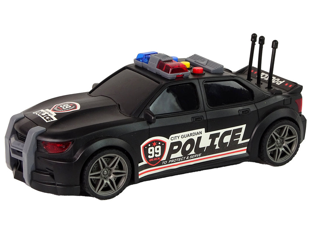 Policejní auto sportovní 1:16 se zvuky sirény černé