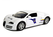 Policejní auto sportovní s pull back pohonem světla zvuky bílé