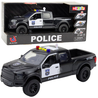 Policejní auto terénní se světly a zvuky černé 1:12