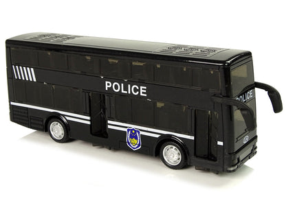 Policejní autobus dvoupatrový s frikcí světlo zvuk černý