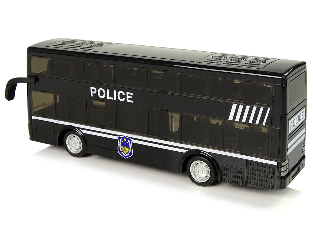 Policejní autobus dvoupatrový s frikcí světlo zvuk černý