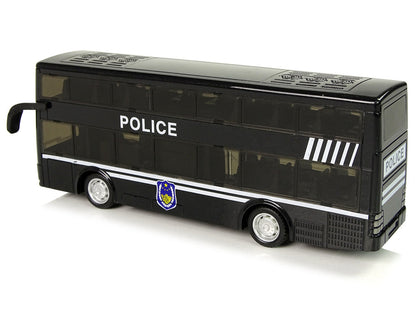 Policejní autobus dvoupatrový s frikcí světlo zvuk černý