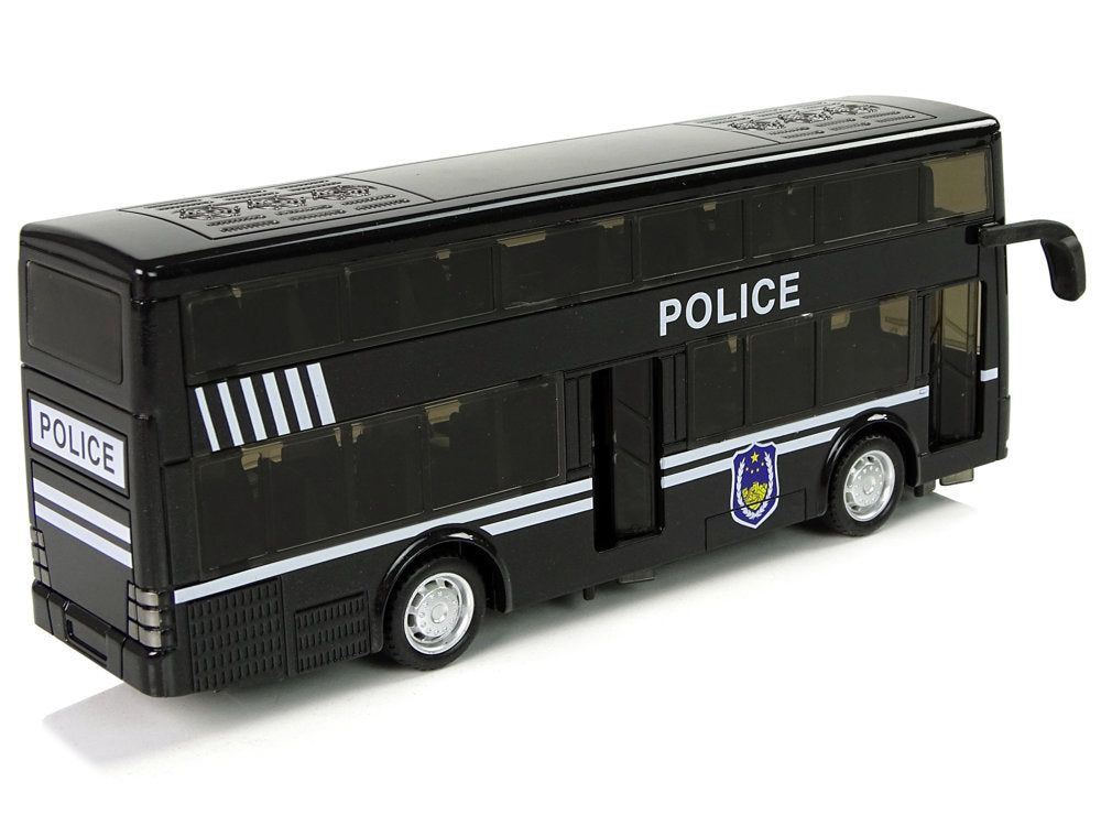 Policejní autobus dvoupatrový s frikcí světlo zvuk černý