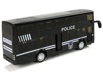 Policejní autobus dvoupatrový s frikcí světlo zvuk černý