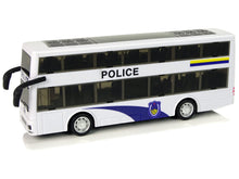 Policejní autobus dvoupatrový s natahovacím pohonem a zvuky bílý