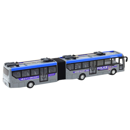 Policejní autobus na dálkové ovládání s kloubem LED světla šedý 1:32
