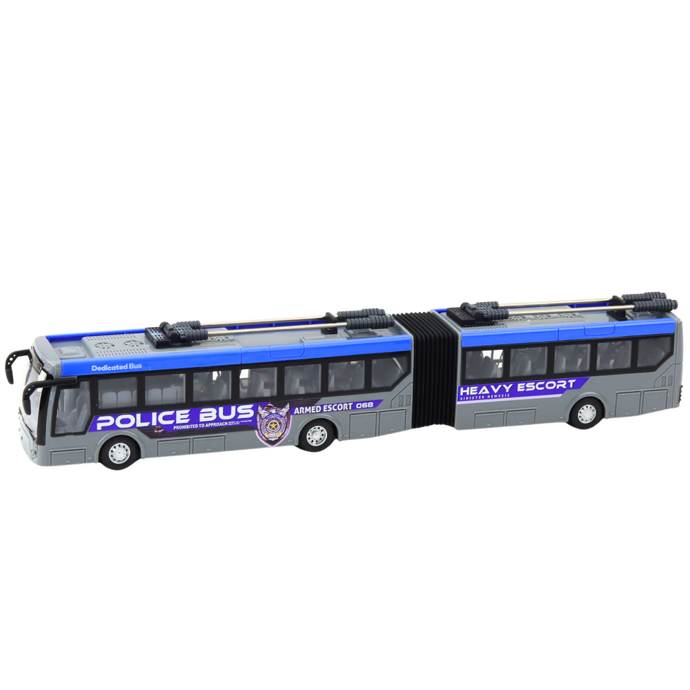 Policejní autobus na dálkové ovládání s kloubem LED světla šedý 1:32