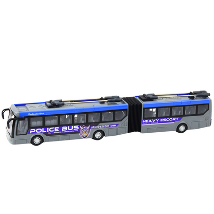 Policejní autobus na dálkové ovládání s kloubem LED světla šedý 1:32