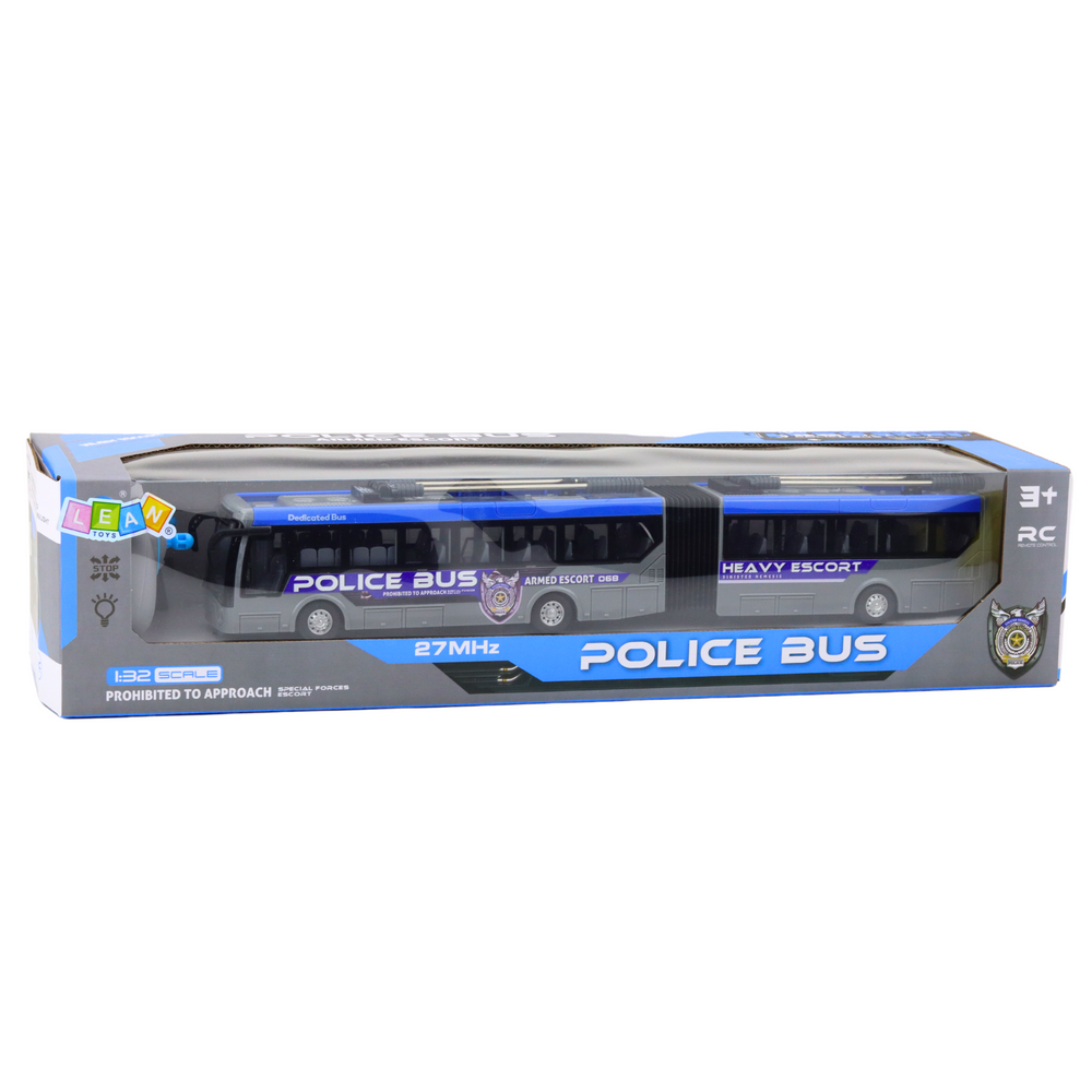 Policejní autobus na dálkové ovládání s kloubem LED světla šedý 1:32