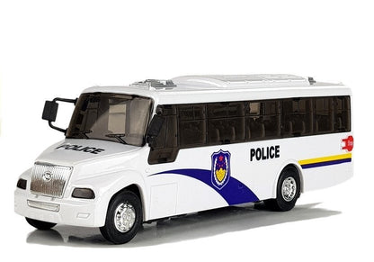 Policejní autobus s osvětlením a zvuky bílý 21 cm