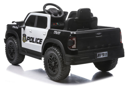 Policejní elektrické auto 4x4 P5 12V pro děti – černé