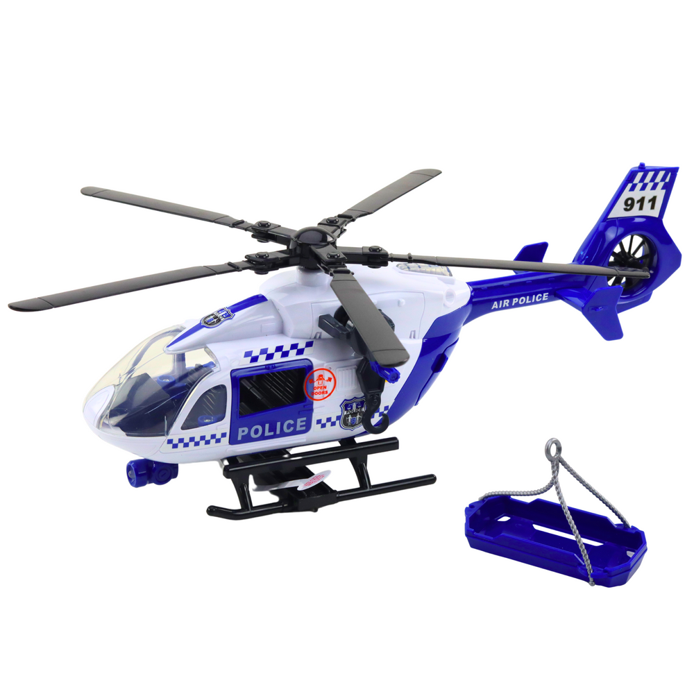 Policejní helikoptér s hákem a nosítky světla zvuky 1:12