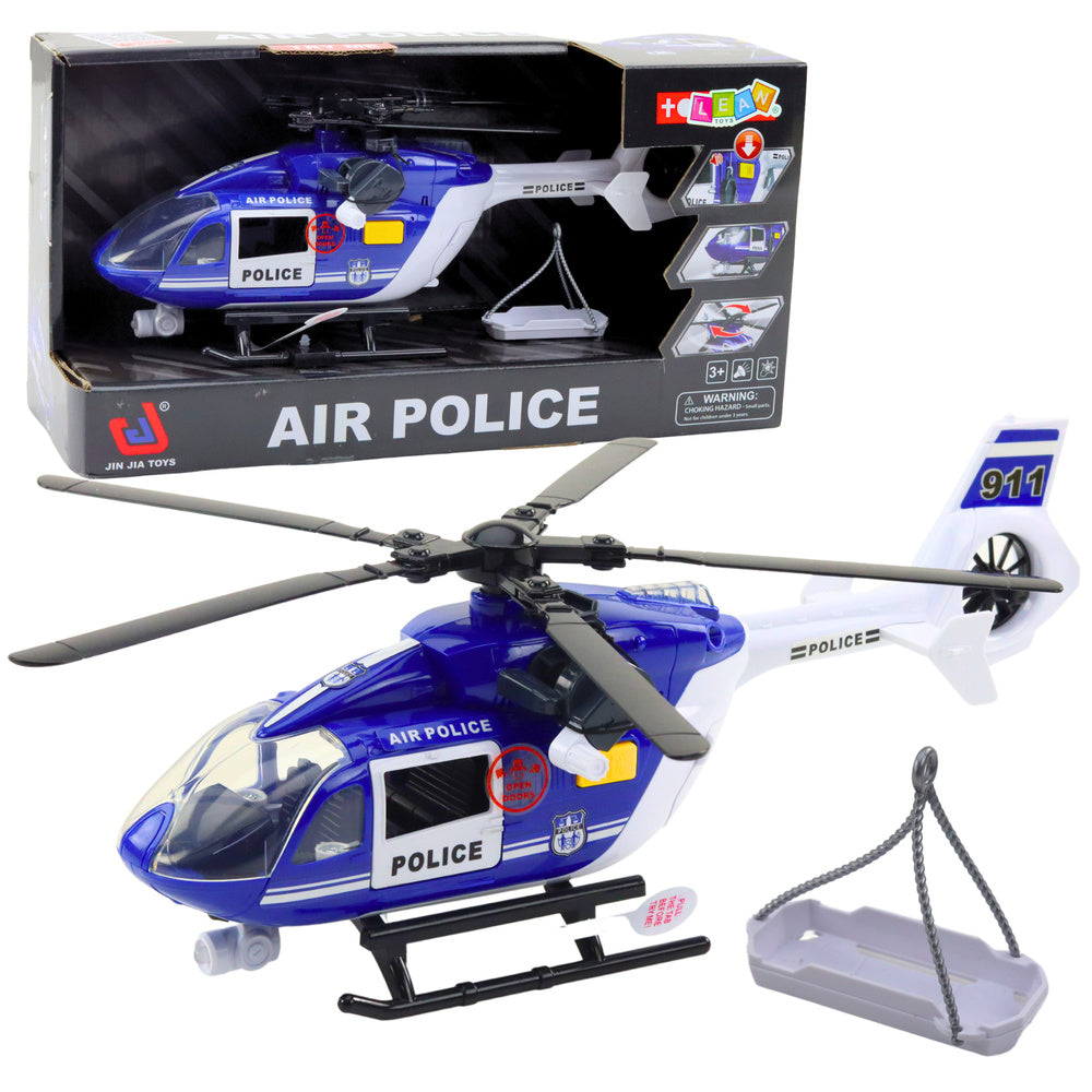 Policejní helikoptér s hákem a nosítky světla zvuky 1:14