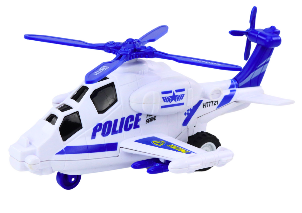 Policejní helikoptéra s frikčním pohonem světlo a zvuk bílá černá