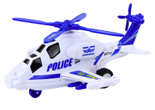 Policejní helikoptéra s frikčním pohonem světlo a zvuk bílá černá