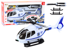 Policejní helikoptéra s jezdícím pohybem světly a zvuky bílá