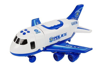 Policejní letadlo s autíčky 1:64 se světly a zvuky