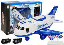 Policejní letadlo s autíčky 1:64 se světly a zvuky