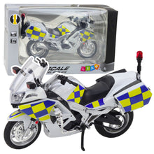 Policejní motocykl kovový – se světly a zvuky 1:12 | bílý