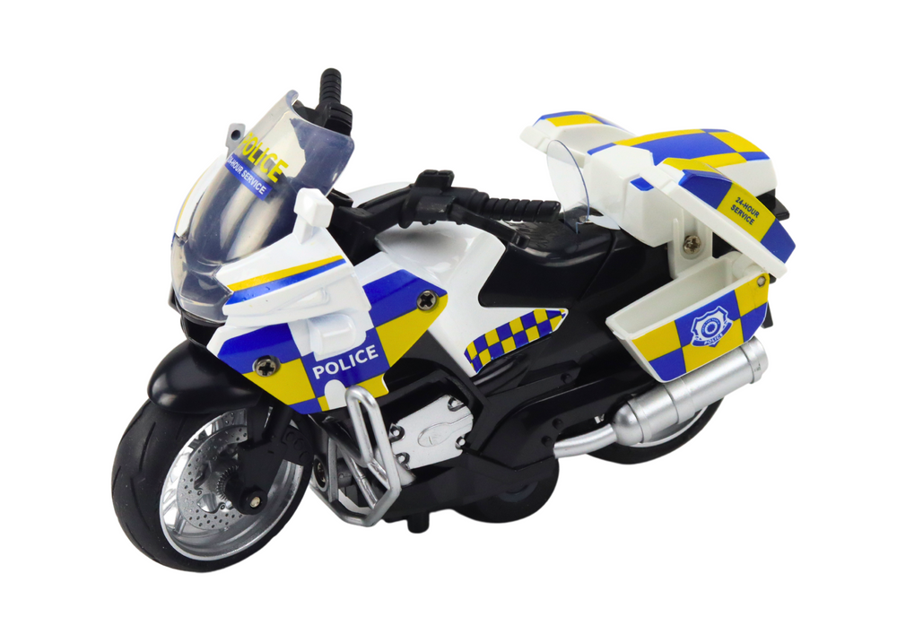 Policejní motocykl s fricčním pohonem světla zvuky na baterie
