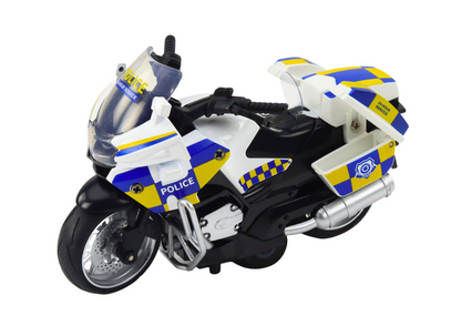 Policejní motocykl s fricčním pohonem světla zvuky na baterie