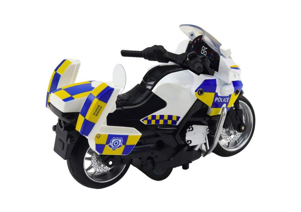 Policejní motocykl s fricčním pohonem světla zvuky na baterie