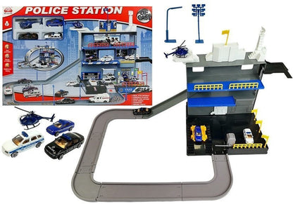 Policejní parking vícepatrový s heliportem a výtahem