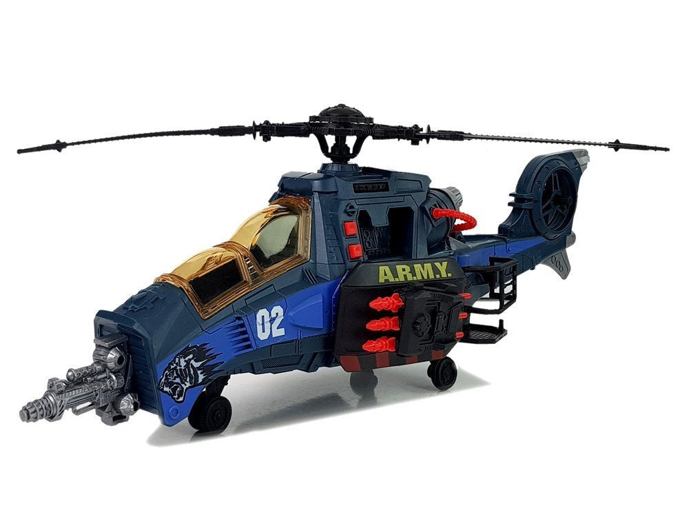 Policejní sada helikoptér auto loď se zvuky a světly