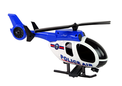 Policejní sada helikoptéra a auto – se zvuky a světly | modrá