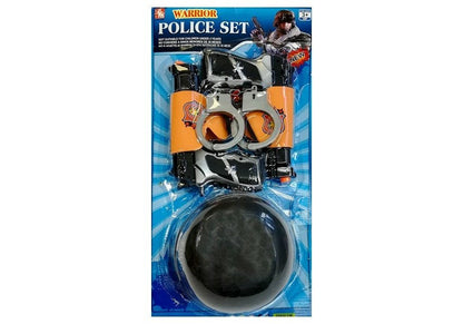 Policejní sada pistole na šipky helma pouta pouzdra