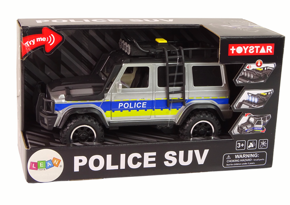 Policejní terénní auto 1:14 s třecím pohonem a zvuky