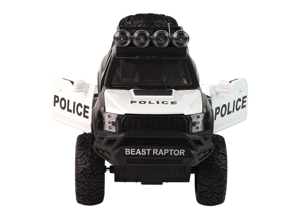 Policejní terénní auto Raptor – s otvíracími dveřmi | černé