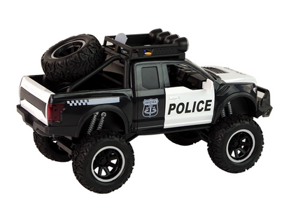 Policejní terénní auto Raptor – s otvíracími dveřmi | černé