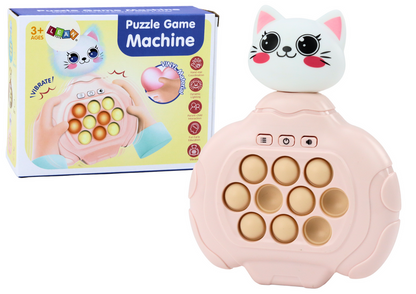 Pop It hra s kočičkou a vibracemi – zručnostní konzole růžová