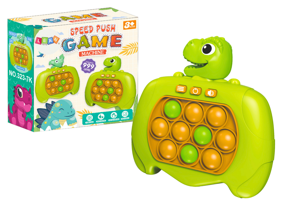 Pop It konzole Dinosaurus 999 úrovní se světelnými efekty zelená