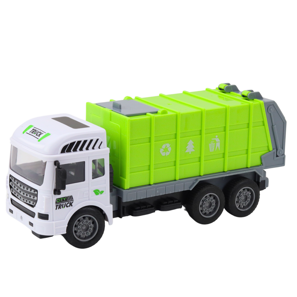 Popelářské auto RC na dálkové ovládání se světly zelené 1:24