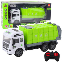 Popelářské auto RC na dálkové ovládání se světly zelené 1:24